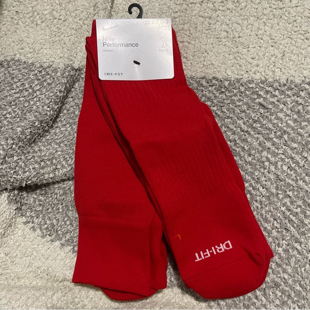 Nike Red Dri-FIT Athletic Socks - Picture 1 of 6